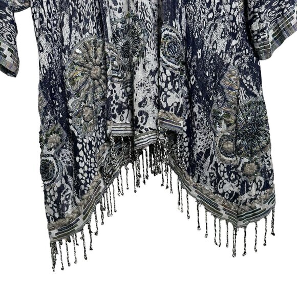 Soft Surroundings Kimono S/M Emory Cardi Embroidered Cardigan Poncho Topper NEW - Picture 4 of 14